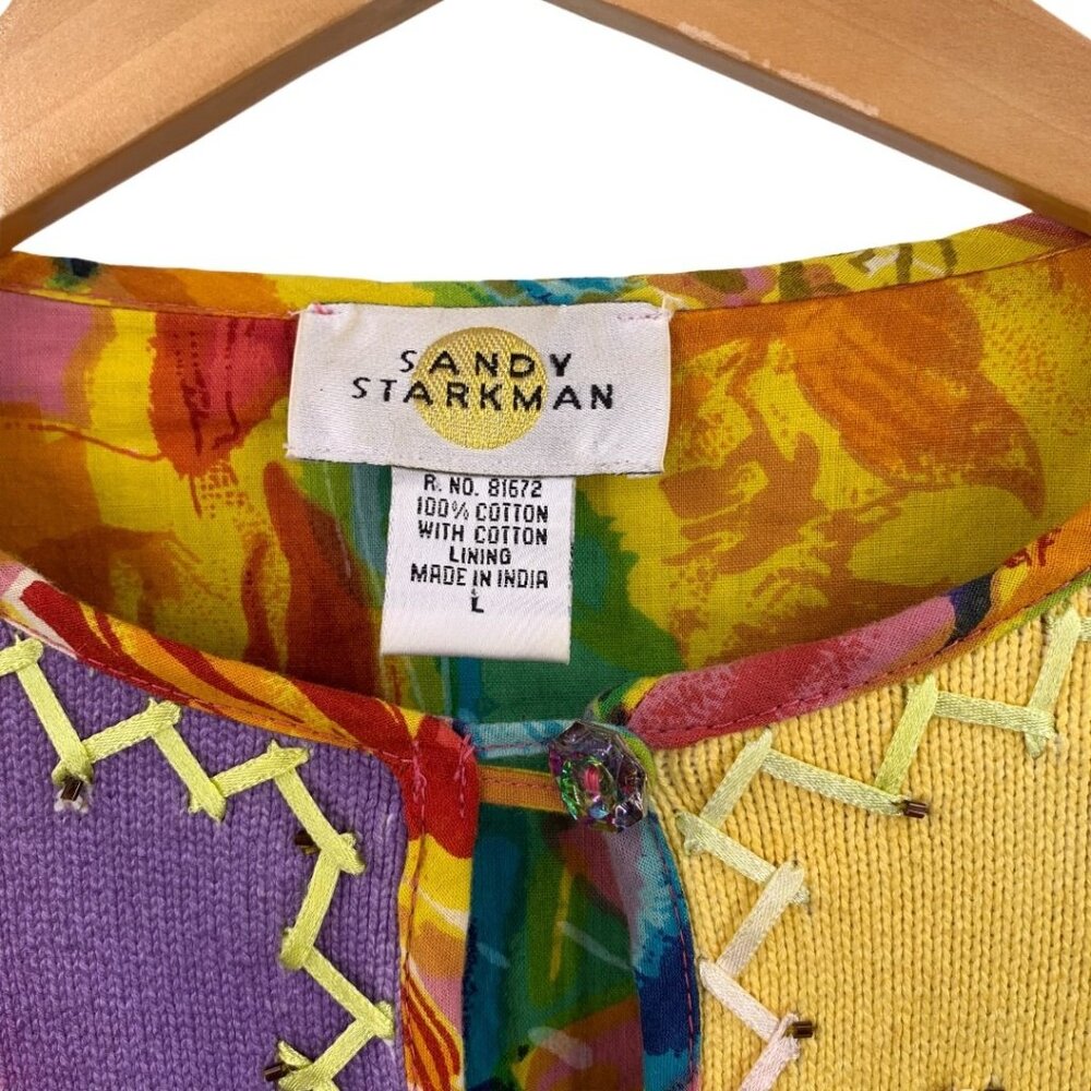 Sandy Starkman Multicolor Floral Patchwork Cotton… - image 4